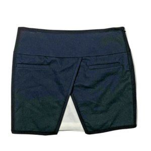 Tibi 6 Black White Mini Skirt Fitted Stretch Short